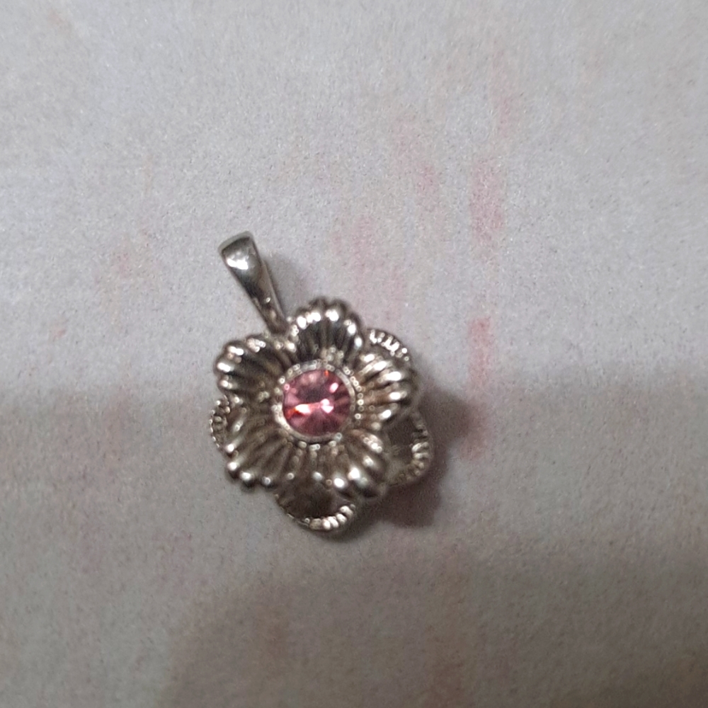 Silver flower charm